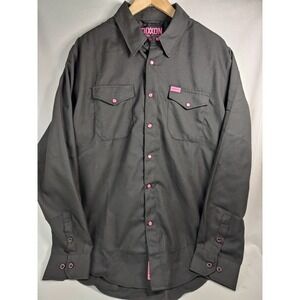 Dixxon Snap-On Tools Flannel‎ Mens XL Black Pink Breast Cancer Awareness Snap